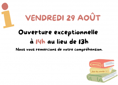 Changement d’horaire à la médiathèque ce vendredi