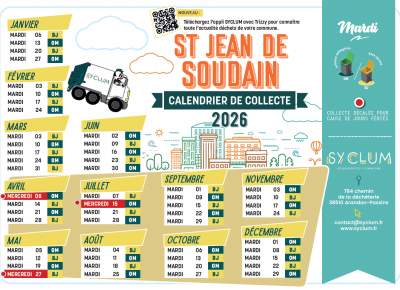 Calendrier de collecte 2026