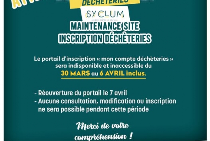 SYCLUM : MAINTENANCE SITE INSCRIPTION DECHETERIES