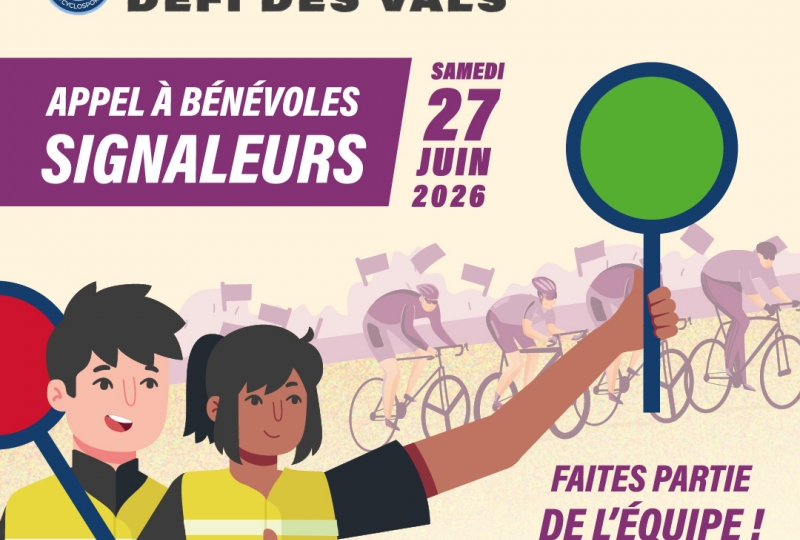 CYCLOSPORTIVE « LA TRICOLORE, DEFI DES VALS » : RECHERCHE DE BENEVOLES
